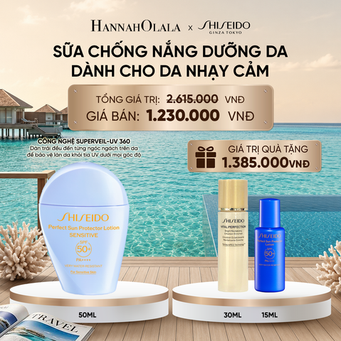  SỮA CHỐNG NẮNG CHO DA NHẠY CẢM SHISEIDO GSC PERFECT SUN PROTECTOR LOTION SENSITIVE SPF50+ 50ML - DEAL 5 