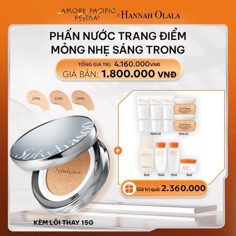  DEAL 5B: PHẤN NƯỚC TRANG ĐIỂM MỎNG NHẸ SÁNG TRONG (KÈM LÕI THAY THẾ) SULWHASOO PERFECTING CUSHION AIRY 15GX2 