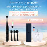  C966_DEAL 5: BỘ BÀN CHẢI ĐIỆN ZENYUM SONIC + 3 ĐẦU THAY THẾ TIÊU CHUẨN 