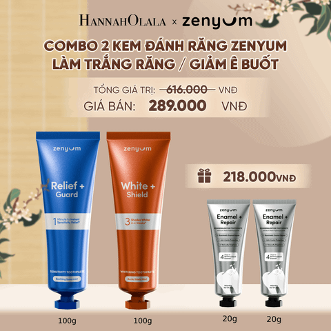  COMBO 2 KEM ĐÁNH RĂNG ZENYUM GIẢM Ê BUỐT / LÀM TRẮNG RĂNG 100G - A1757 