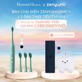  C966_DEAL 5: BỘ BÀN CHẢI ĐIỆN ZENYUM SONIC + 3 ĐẦU THAY THẾ TIÊU CHUẨN 
