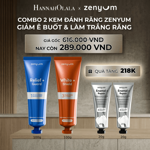  DEAL 5: COMBO 2 KEM ĐÁNH RĂNG ZENYUM PHỤC HỒI MEN / GIẢM Ê BUỐT / LÀM TRẮNG 100G 