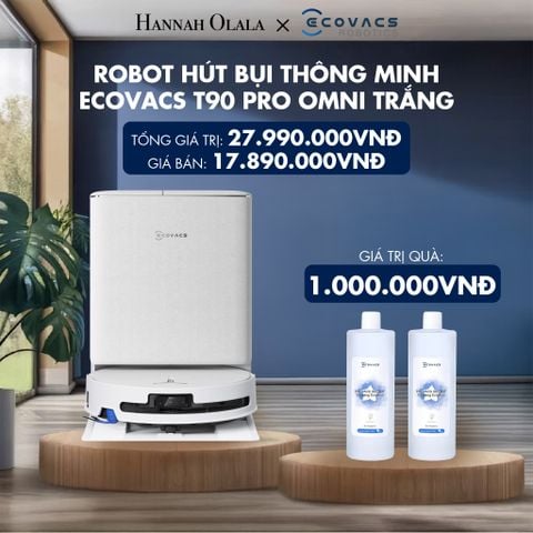  ROBOT HÚT BỤI THÔNG MINH ECOVACS T90 PRO OMNI TRẮNG - DEAL 6 