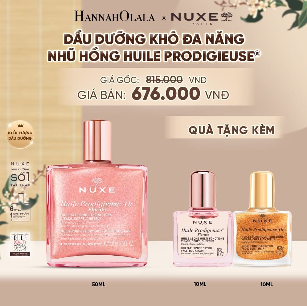 DẦU DƯỠNG KHÔ ĐA NĂNG ÁNH NHŨ NUXE HUILE PRODIGIEUSE® SHIMMERING 50ML (CHỌN HƯƠNG) - A5060 