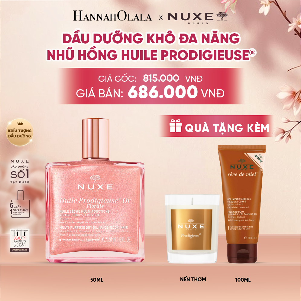  DẦU DƯỠNG KHÔ ĐA NĂNG ÁNH NHŨ NUXE HUILE PRODIGIEUSE® SHIMMERING 50ML (CHỌN HƯƠNG) - A1994 