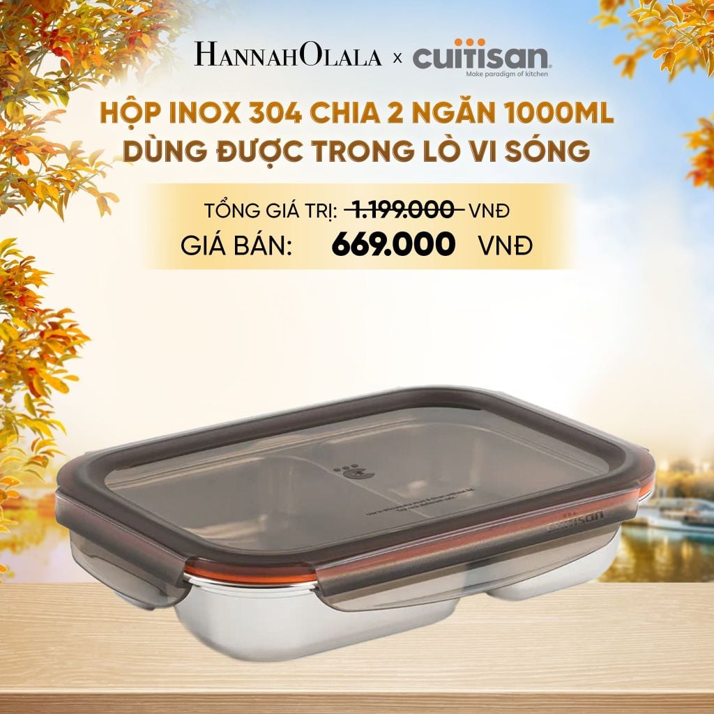  HỘP INOX 304 CAO CẤP CUITISAN ĐƯỢC TRONG LÒ VI SÓNG - DEAL 6 - E1661 