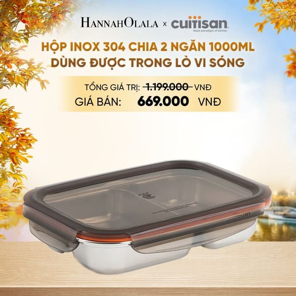  HỘP INOX 304 CAO CẤP CUITISAN ĐƯỢC TRONG LÒ VI SÓNG - DEAL 6 - E1661 