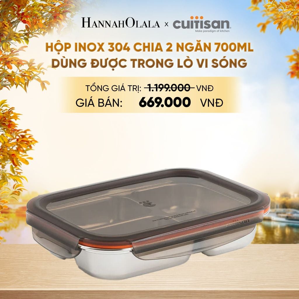  HỘP INOX 304 CAO CẤP CUITISAN ĐƯỢC TRONG LÒ VI SÓNG - DEAL 6 - E1661 