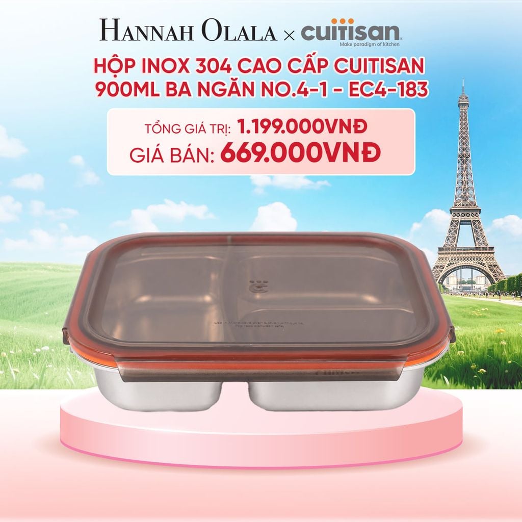  HỘP INOX 304 CAO CẤP CUITISAN DÙNG ĐƯỢC TRONG LÒ VI SÓNG - DEAL 6 - B71 