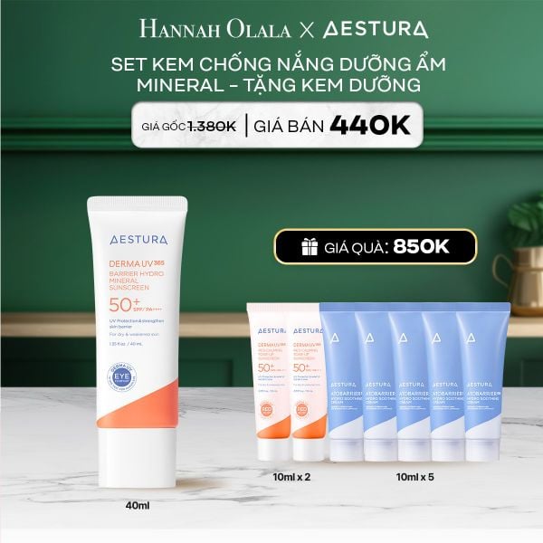  A6_DEAL 6: SET KEM CHỐNG NẮNG DƯỠNG ẨM MINERAL - TẶNG KEM DƯỠNG 