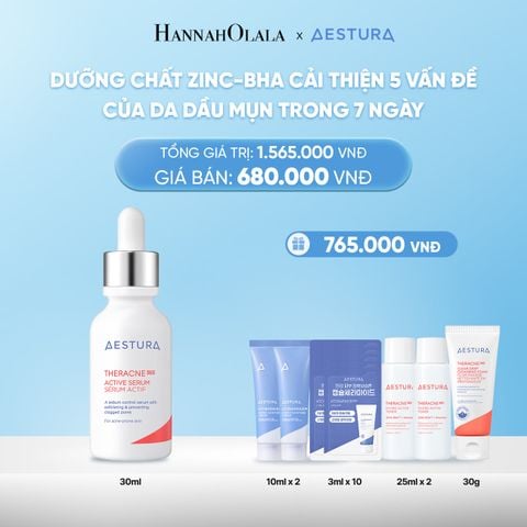  DEAL 6: DƯỠNG CHẤT ZINC-BHA CẢI THIỆN 5 VẤN ĐỀ CỦA DA DẦU MỤN TRONG 7 NGÀY THERACNE365 ACTIVE SERUM 30ML 