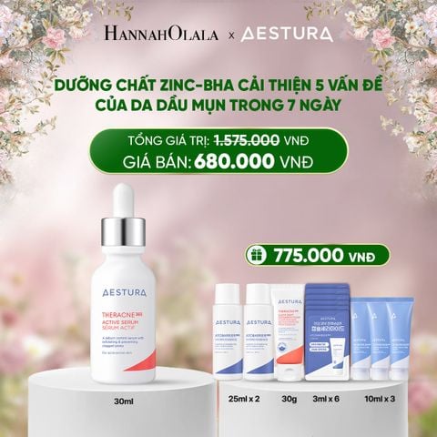  DEAL 5: DƯỠNG CHẤT ZINC-BHA CẢI THIỆN 5 VẤN ĐỀ CỦA DA DẦU MỤN TRONG 7 NGÀY THERACNE365 ACTIVE SERUM 30ML 