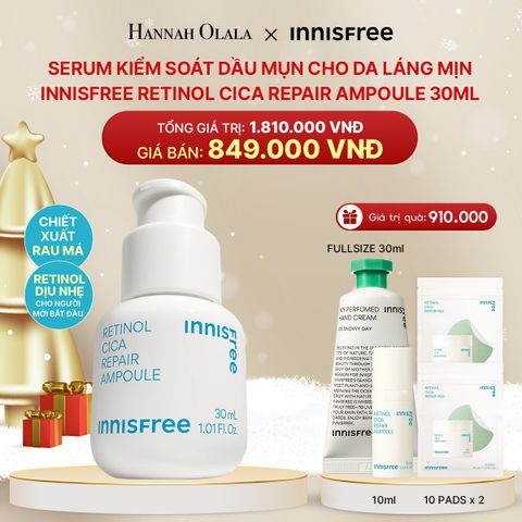  DEAL 6: SERUM KIỂM SOÁT DẦU MỤN CHO DA LÁNG MỊN INNISFREE RETINOL CICA REPAIR AMPOULE 30ML 