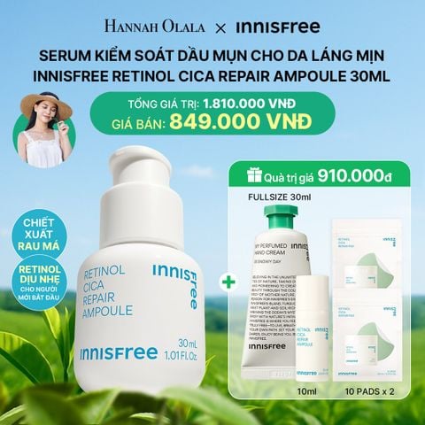  DEAL 6: SERUM KIỂM SOÁT DẦU MỤN CHO DA LÁNG MỊN INNISFREE RETINOL CICA REPAIR AMPOULE 30ML 