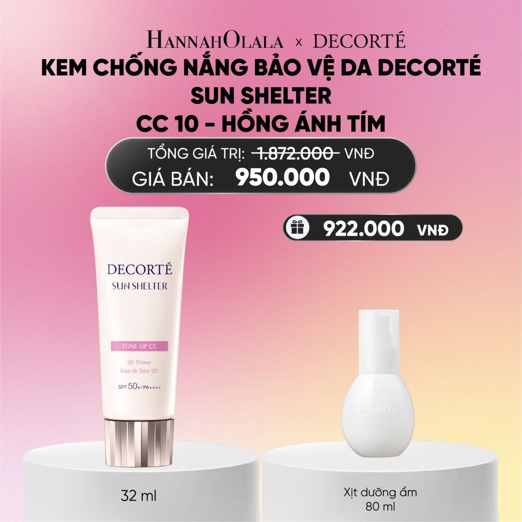  DEAL 6: KEM CHỐNG NẮNG BẢO VỆ, HIỆU CHỈNH TONE DA DECORTÉ SUN SHELTER_A1807 