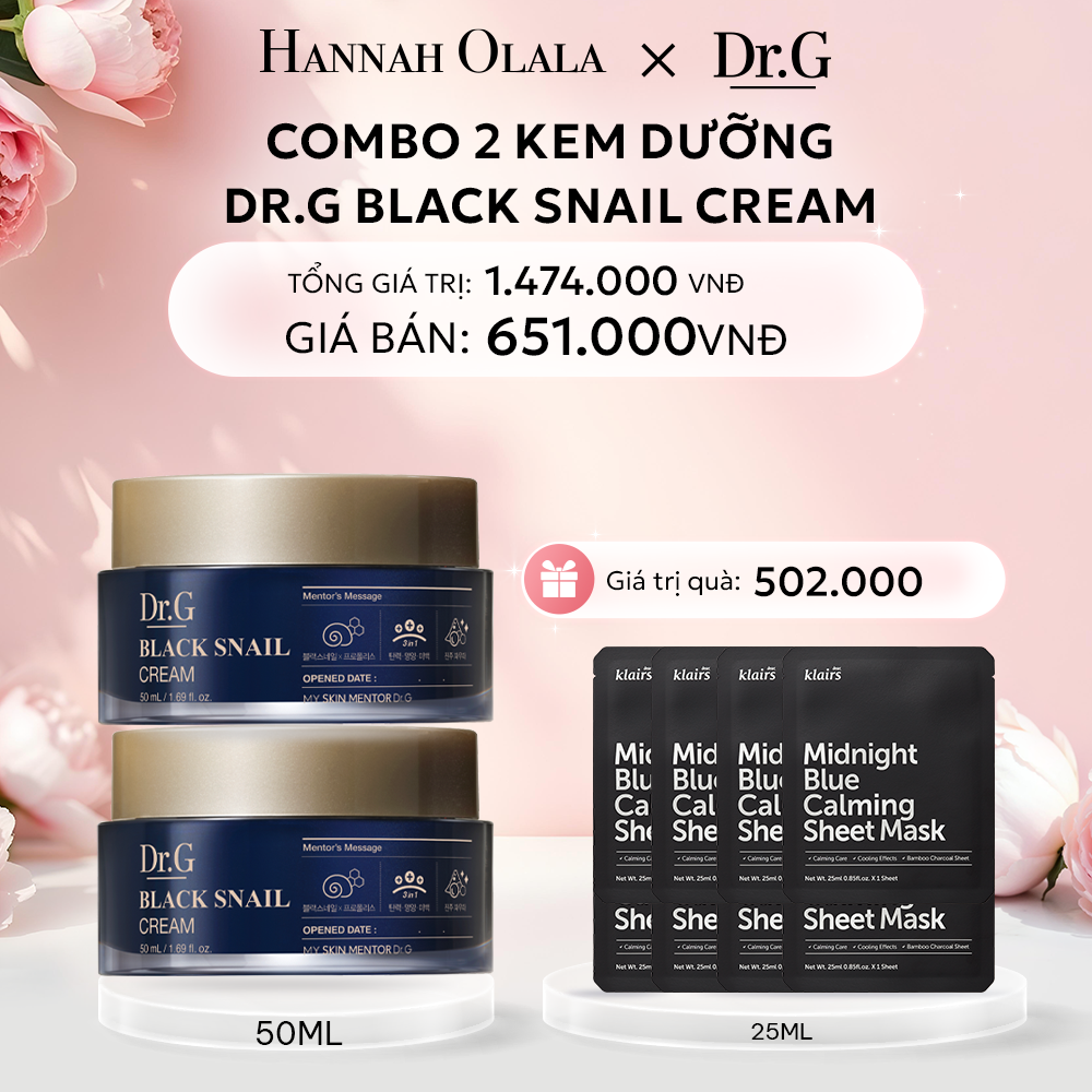 E440: DEAL 6: COMBO 02 KEM DƯỠNG DR.G BLACK SNAIL CREAM 50ML (IP04) 