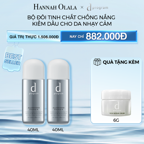  M58_DEAL 2: BỘ ĐÔI TINH CHẤT CHỐNG NẮNG KIỀM DẦU BẢO VỆ DA KHỎI BỤI MỊN VÀ Ô NHIỄM MÔI TRƯỜNG DPROGRAM ALLERDEFENSE ESSENCE 40ML 