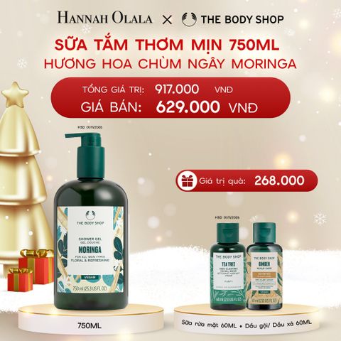  DEAL 6: SỮA TẮM DƯỠNG ẨM DA HƯƠNG HOA CHÙM NGÂY MORINGA SHOWER GEL 750ML 