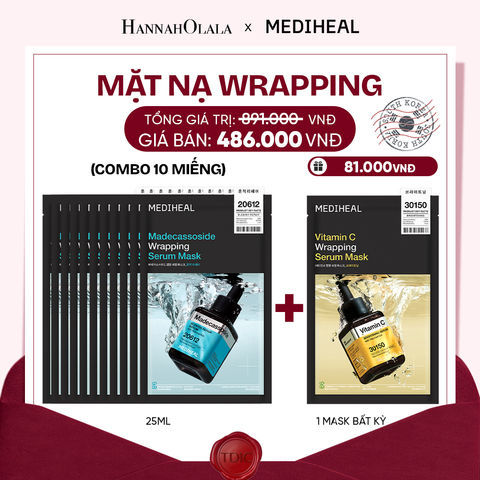  MEDIHEAL MẶT NẠ WRAPPING SERUM MASK 25ML (COMBO 10 MIẾNG) BẤT KỲ_M114 
