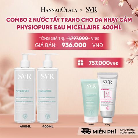  COMBO 2 NƯỚC TẨY TRANG CHO DA NHẠY CẢM PHYSIOPURE EAU MICELLAIRE 400ML - DEAL 6 - A272 