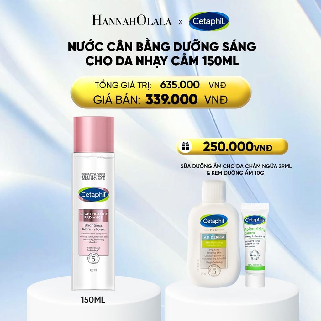  NƯỚC CÂN BẰNG LÀM SÁNG DỊU LÀNH CHO DA NHẠY CẢM CETAPHIL BRIGHT HEALTHY RADIANCE TONER 150ML - DEAL 6: 