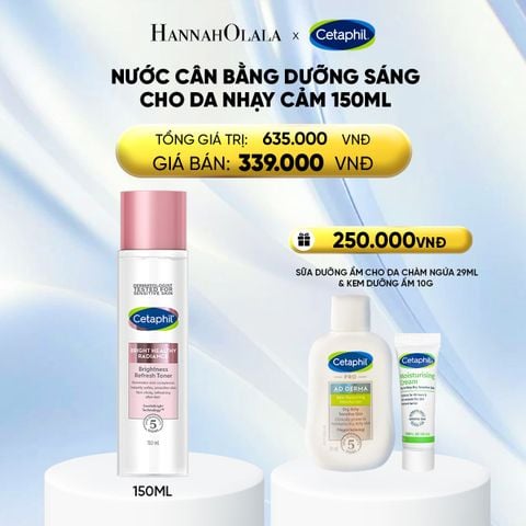  NƯỚC CÂN BẰNG LÀM SÁNG DỊU LÀNH CHO DA NHẠY CẢM CETAPHIL BRIGHT HEALTHY RADIANCE TONER 150ML - DEAL 6: 