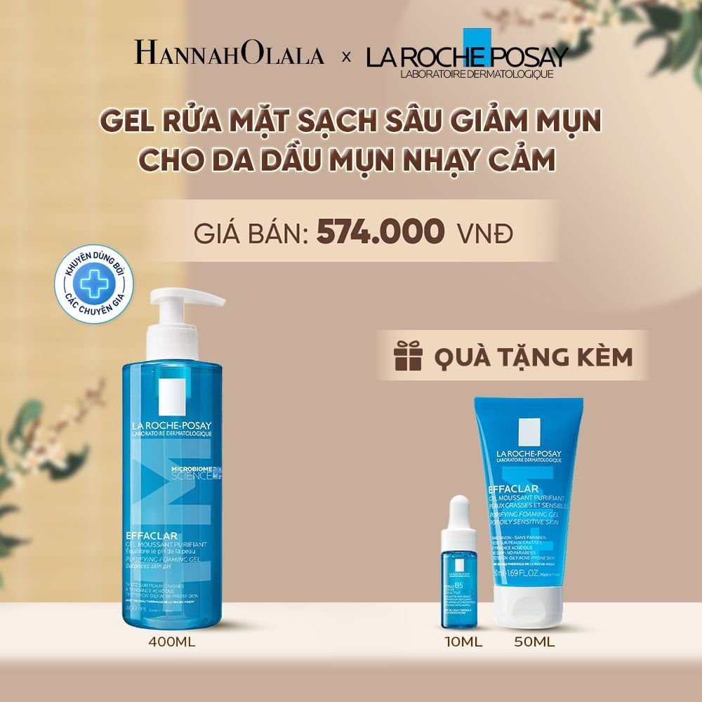  GEL RỬA MẶT SẠCH SÂU GIẢM MỤN CHO DA DẦU MỤN NHẠY CẢM LA ROCHE-POSAY EFFACLAR FOAMING GEL 400ML - A930 