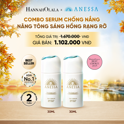  COMBO SERUM CHỐNG NẮNG DƯỠNG DA NÂNG TÔNG NGĂN NGỪA LÃO HÓA ANESSA DAY SERUM SPF50+ PA++++ 30MLX2 - DEAL6 - E99 