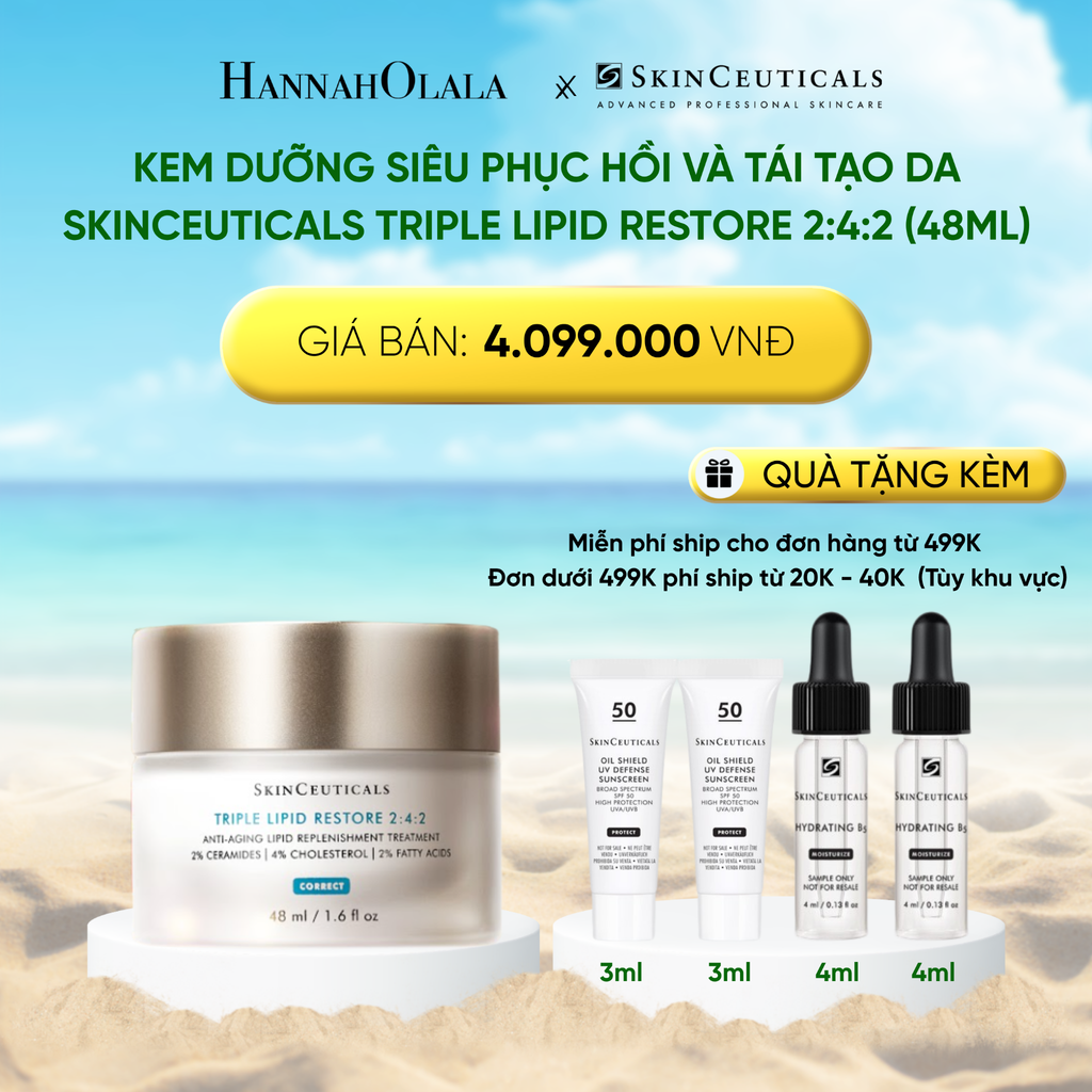  DEAL 6: KEM DƯỠNG SIÊU PHỤC HỒI VÀ TÁI TẠO DA SKINCEUTICALS TRIPLE LIPID RESTORE 2 : 4 : 2 (48ML) 