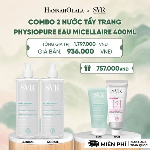  COMBO 2 NƯỚC TẨY TRANG CHO DA NHẠY CẢM PHYSIOPURE EAU MICELLAIRE 400ML - DEAL 6 - A1341 