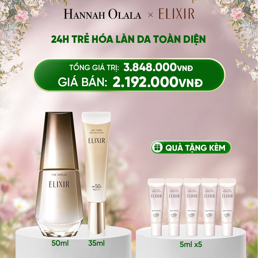  DEAL 6: COMBO SERUM KÍCH HOẠT TRẺ HÓA LÀN DA EIS THE SERUM AA 50ML & SỮA CHỐNG NẮNG PHỤC HỒI COLLAGEN TỪ CẤP ĐỘ TẾ BÀO ELIXIR DAY CARE REVOLUTION SPF50+ 35ML 
