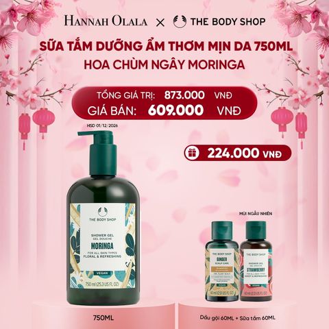  DEAL 6: SỮA TẮM DƯỠNG ẨM DA HƯƠNG HOA CHÙM NGÂY MORINGA SHOWER GEL 750ML 