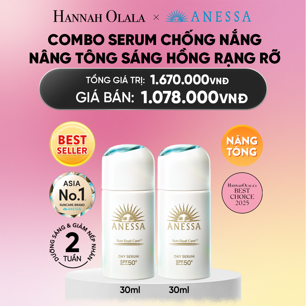  COMBO SERUM CHỐNG NẮNG DƯỠNG DA NÂNG TÔNG NGĂN NGỪA LÃO HÓA ANESSA DAY SERUM SPF50+ PA++++ 30MLX2 - DEAL 6_A2336 
