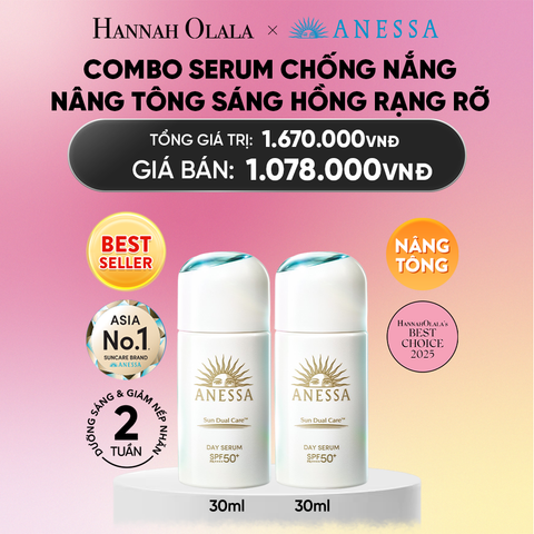  COMBO SERUM CHỐNG NẮNG DƯỠNG DA NÂNG TÔNG NGĂN NGỪA LÃO HÓA ANESSA DAY SERUM SPF50+ PA++++ 30MLX2 - DEAL 6_A2336 