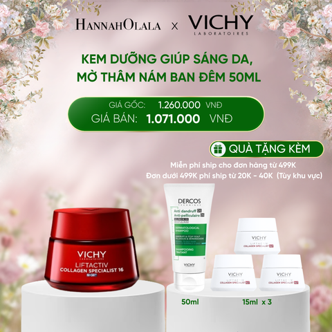  DEAL 6 KEM DƯỠNG GIÚP SÁNG DA, MỜ THÂM NÁM BAN ĐÊM LIFTACTIV COLLAGEN SPECIALIST NIGHT 50ML 