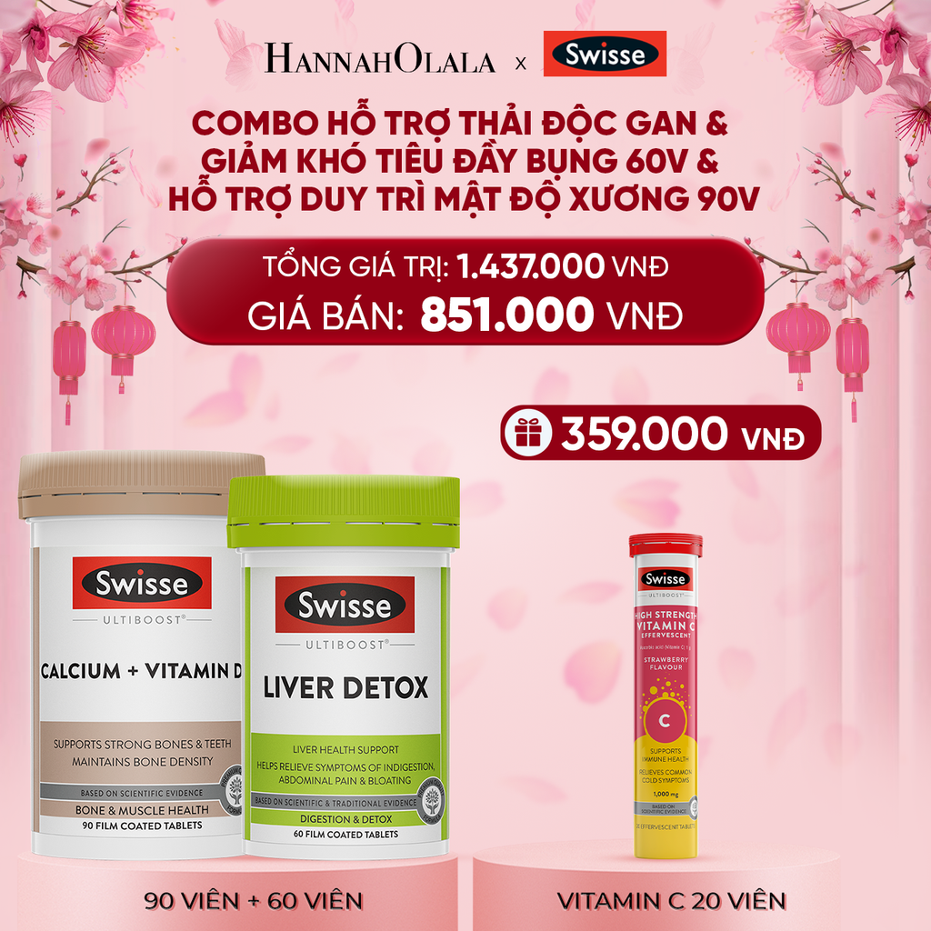  DEAL 6: COMBO HỖ TRỢ THẢI ĐỘC GAN & GIẢM KHÓ TIÊU ĐẦY BỤNG 60V & HỖ TRỢ DUY TRÌ MẬT ĐỘ XƯƠNG 90V 