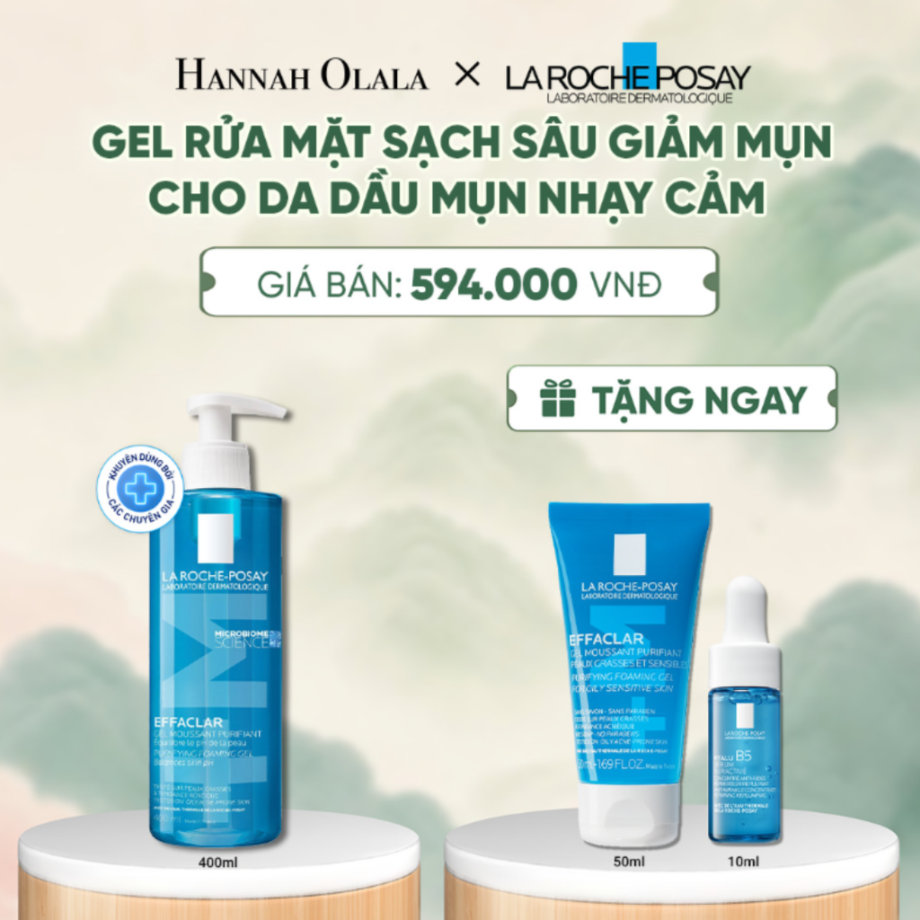  GEL RỬA MẶT SẠCH SÂU GIẢM MỤN CHO DA DẦU MỤN NHẠY CẢM LA ROCHE-POSAY EFFACLAR FOAMING GEL 400ML - A1138 