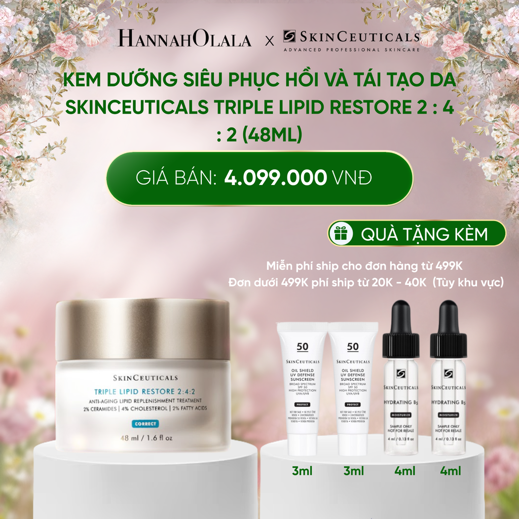  E392_DEAL 6 KEM DƯỠNG SIÊU PHỤC HỒI VÀ TÁI TẠO DA SKINCEUTICALS TRIPLE LIPID RESTORE 2 : 4 : 2 (48ML) 