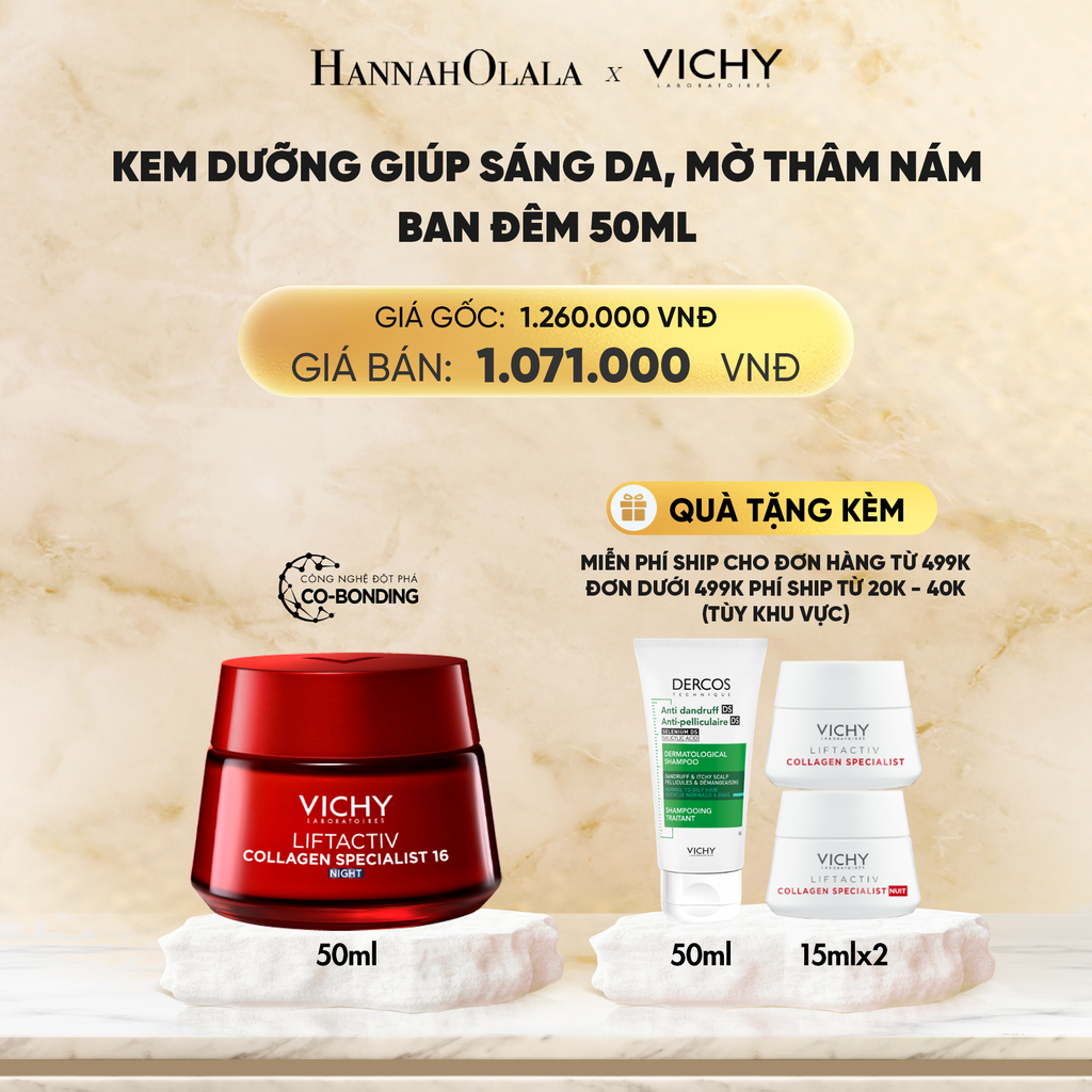  DEAL 6 KEM DƯỠNG GIÚP SÁNG DA, MỜ THÂM NÁM BAN ĐÊM LIFTACTIV COLLAGEN SPECIALIST NIGHT 50ML 