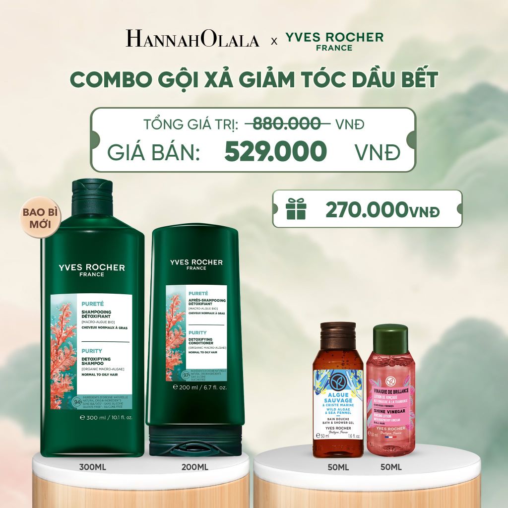  COMBO GỘI XẢ GIẢM TÓC DẦU BẾT - A521 