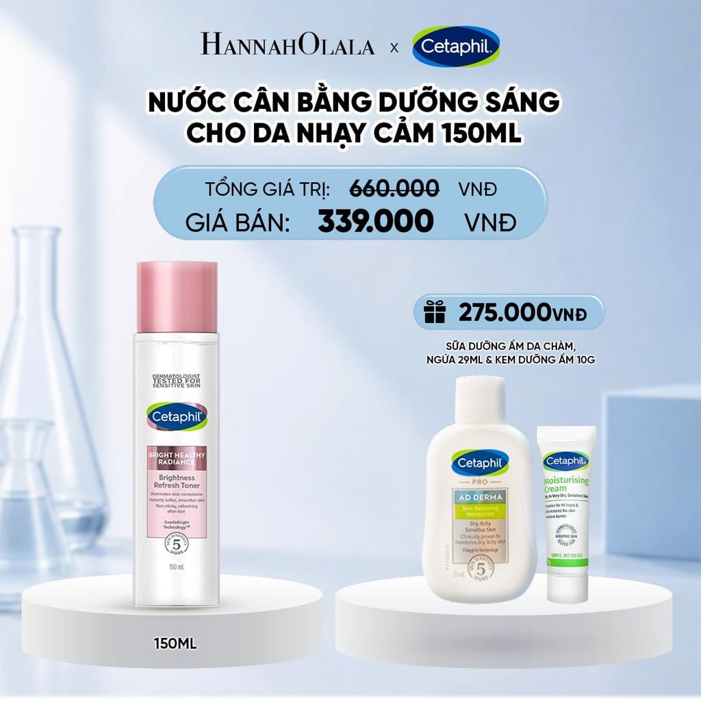  NƯỚC CÂN BẰNG LÀM SÁNG DỊU LÀNH CHO DA NHẠY CẢM CETAPHIL BRIGHT HEALTHY RADIANCE TONER 150ML DEAL 6: 