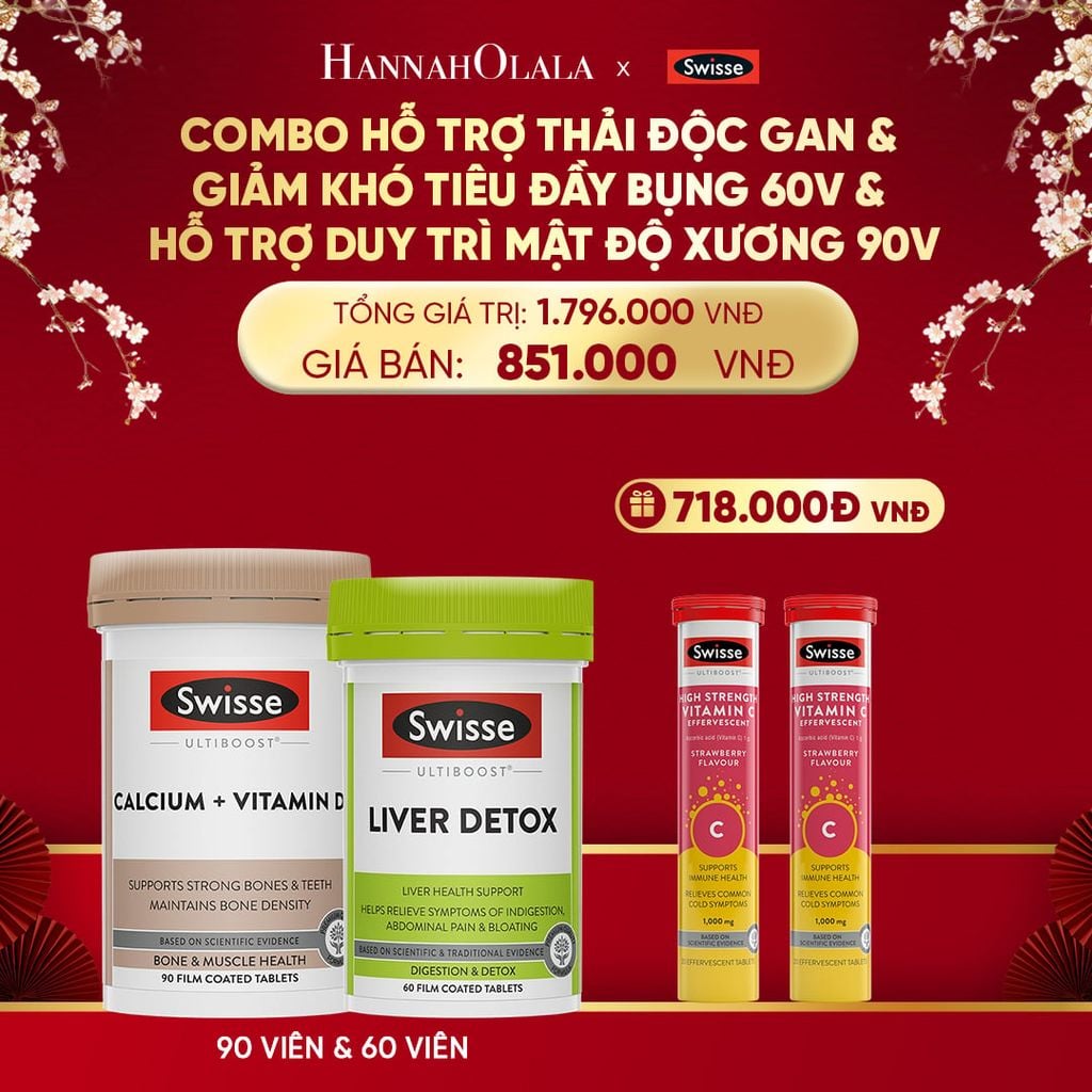  DEAL 6: COMBO HỖ TRỢ THẢI ĐỘC GAN & GIẢM KHÓ TIÊU ĐẦY BỤNG 60V & HỖ TRỢ DUY TRÌ MẬT ĐỘ XƯƠNG 90V 