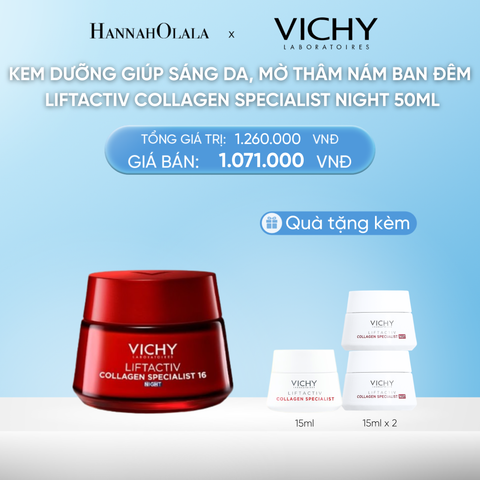  DEAL 6 KEM DƯỠNG GIÚP SÁNG DA, MỜ THÂM NÁM BAN ĐÊM LIFTACTIV COLLAGEN SPECIALIST NIGHT 50ML 