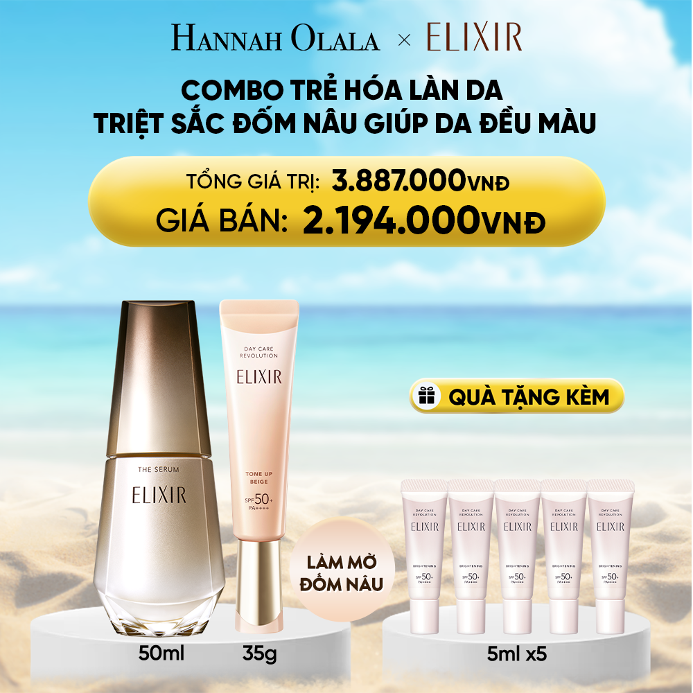 A1245_deal 6: combo serum kích hoạt trẻ hóa làn da eis the serum aa 50ml và [sắc be ] sữa chống nắng nâng tông chống lão hóa triệt sắc đốm nâu day care revolution tone-up pure beige 35g