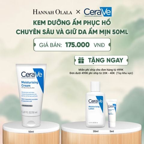  KEM DƯỠNG ẨM PHỤC HỒI CHUYÊN SÂU VÀ GIỮ DA ẨM MỊN SUỐT 48H CERAVE MOISTURISING CREAM 50ML - A1121 
