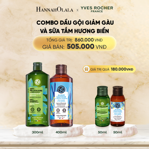  DEAL 6: COMBO DẦU GỘI GIẢM GÀU VÀ SỮA TẮM HƯƠNG BIỂN TẶNG MINI DẦU GỘI GIẢM GÀU VÀ MINI SỮA TẮM BIỂN 