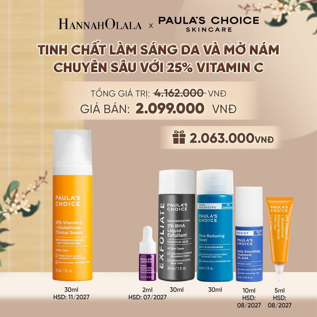  TINH CHẤT LÀM SÁNG DA VÀ MỜ NÁM CHUYÊN SÂU VỚI 25% VITAMIN C + GLUTATHIONE CLINICAL SERUM 30ML - HSD: 11/2027 - DEAL 6 - A1872 