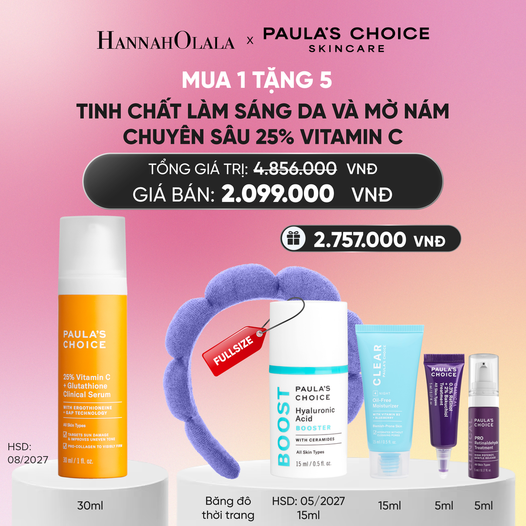  TINH CHẤT LÀM SÁNG DA VÀ MỜ NÁM CHUYÊN SÂU VỚI 25% VITAMIN C + GLUTATHIONE CLINICAL SERUM 30ML - DEAL 6_A763 