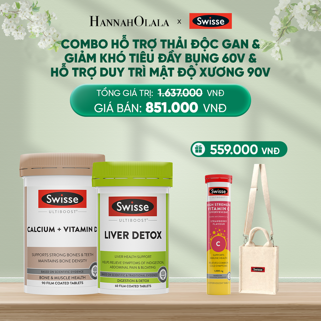  DEAL 6: COMBO HỖ TRỢ THẢI ĐỘC GAN & GIẢM KHÓ TIÊU ĐẦY BỤNG 60V & HỖ TRỢ DUY TRÌ MẬT ĐỘ XƯƠNG 90V 