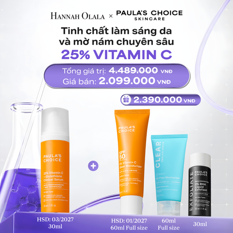  C6_DEAL 6: TINH CHẤT LÀM SÁNG DA VÀ MỜ NÁM CHUYÊN SÂU VỚI 25% VITAMIN C + GLUTATHIONE CLINICAL SERUM 30ML 